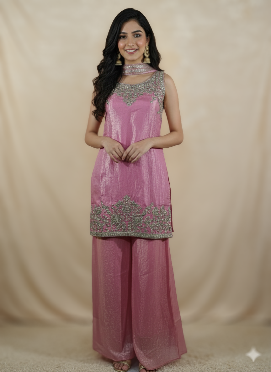 Pink Sharara suit